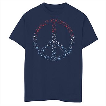 Boys 8-20 Red White And Blue Peace Sign Graphic Tee