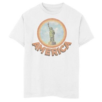 Boys 8-20 Americana Vintage Statue Of Liberty America Graphic Tee