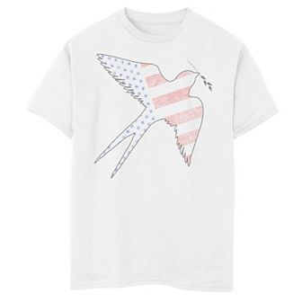 Boys 8-20 Americana Sparrow and American Flag Silhouette Graphic Tee