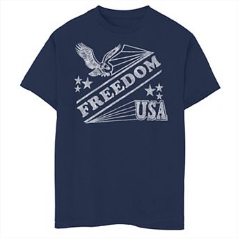 Boys 8-20 Americana Eagle and Stars Freedom USA Graphic Tee