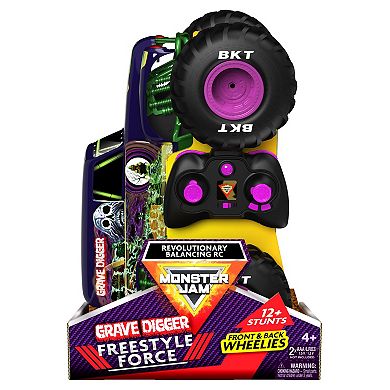 Monster Jam Official Grave Digger Freestyle Force Remote Control Car Monster Truck Toy