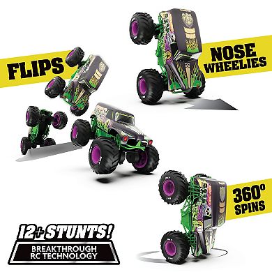 Monster Jam Official Grave Digger Freestyle Force Remote Control Car Monster Truck Toy