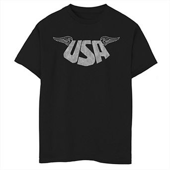 Boys 8-20 Americana USA with Wings Graphic Tee