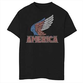 Boys 8-20 Americana Red White and Blue Wings America Graphic Tee