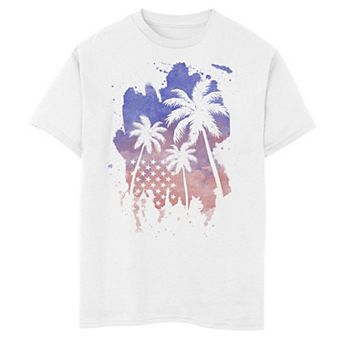 Boys 8-20 Americana Palm Tree American Flag Silhouette Graphic Tee