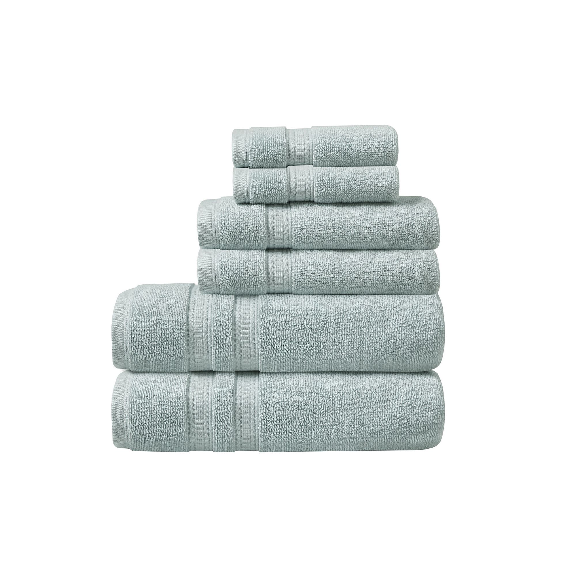 Beautyrest Plume 6-Piece Cotton Antimicrobial Bath Towel Set, Seafoam