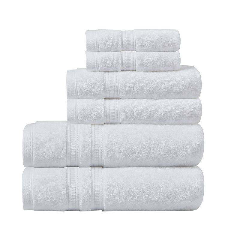 Beautyrest Plume 750 Gsm 6-Piece Cotton Antimicrobial Towel Set, White, 6 P
