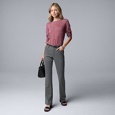 Petite Simply Vera Vera Wang Textured Long Sleeve Tee