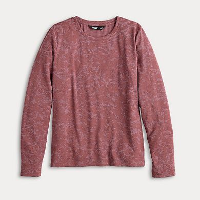 Petite Simply Vera Vera Wang Textured Long Sleeve Tee