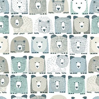 RoomMates Bears Sidewall Peel and Stick Wallpaper