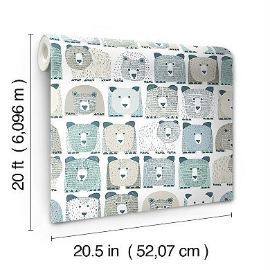 RoomMates Bears Sidewall Peel and Stick Wallpaper