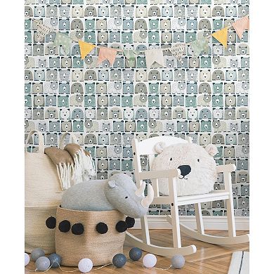 RoomMates Bears Sidewall Peel and Stick Wallpaper