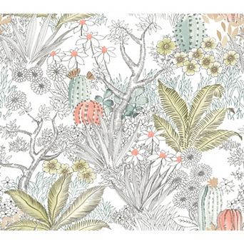 RoomMates Flowering Desert Peel and Stick Wallpaper