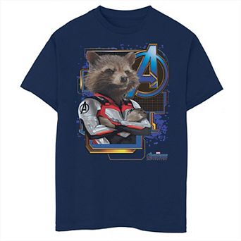 Boys 8-20 Marvel Avengers Endgame Rocket Logo Graphic Tee