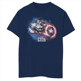 Boys 8-20 Marvel: Falcon And The Winter Soldier Sam Captain America Paint Swipe Graphic Tee