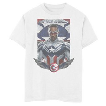 Boys 8-20 Marvel: Falcon & The Winter Soldier Captain America Wings Portrait Logo Graphic Tee