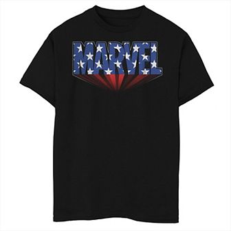 Boys 8-20 Marvel American Flag Logo Fill Graphic Tee