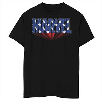 Boys 8-20 Marvel American Flag Logo Fill Graphic Tee
