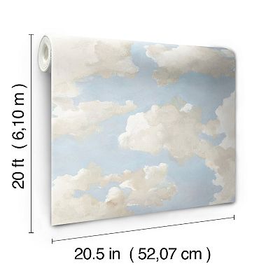RoomMates Clouds on Canvas Peel & Stick Wallpaper