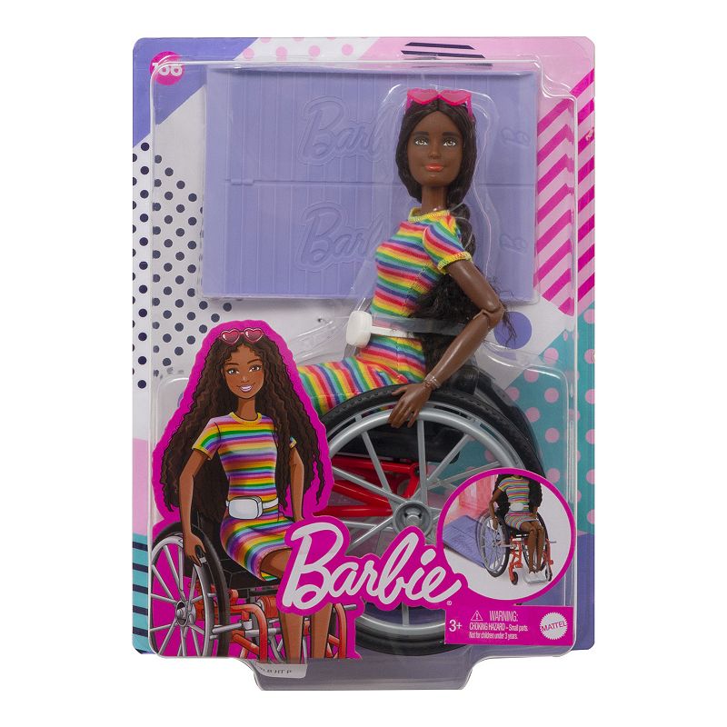 Barbie Fashionista Wheelchair Fashion Doll and Accessories Set, Multicolor