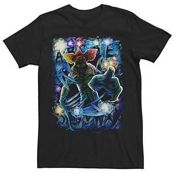 Men's Netflix Stranger Things Demogorgon Starry Night Letter Poster Tee
