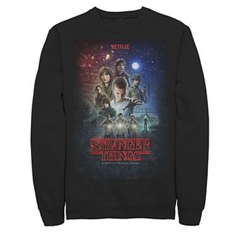 Men's Netflix Stranger Things Group Shot Illustrated Poster Sweatshirt