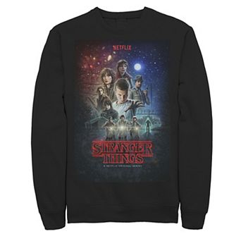Men's Netflix Stranger Things Group Shot Illustrated Poster Sweatshirt