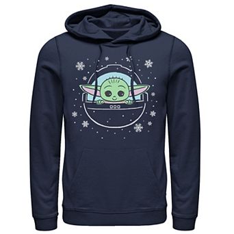 Men's Star Wars: The Mandalorian Christmas The Child Snowflakes Hoodie