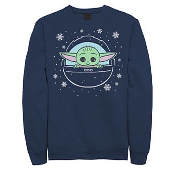 Men's Star Wars: The Mandalorian Christmas The Child Snowflakes Sweatshirt