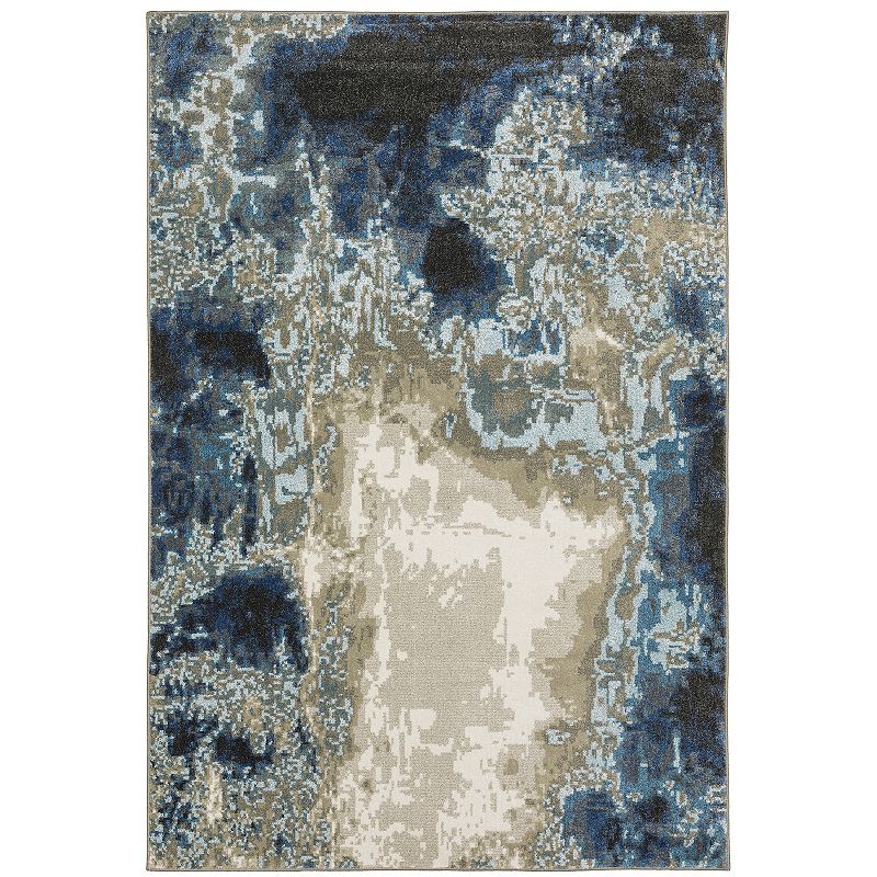 StyleHaven Valor Contemporary Glass Area Rug, Blue, 8X10 Ft