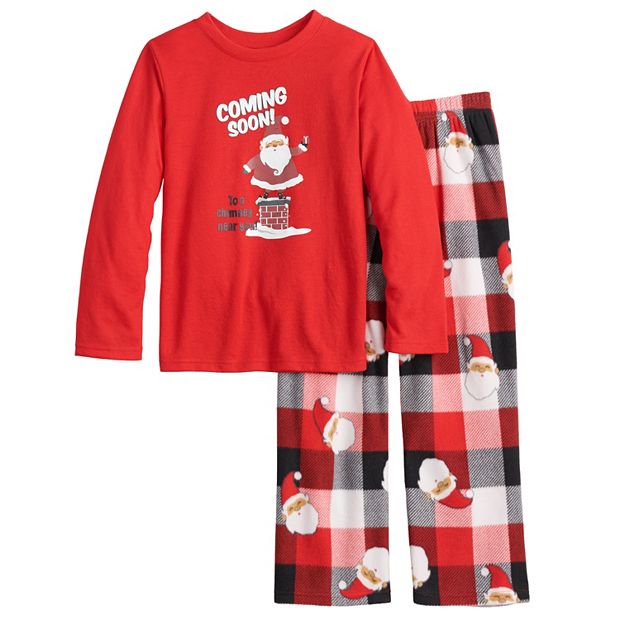 Boys 4-20 Jammies For Your Families® Santa Coming Soon Plaid