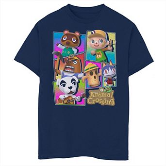 Boys 6-20 Nintendo Animal Crossing Colorful Panels Villagers Tee