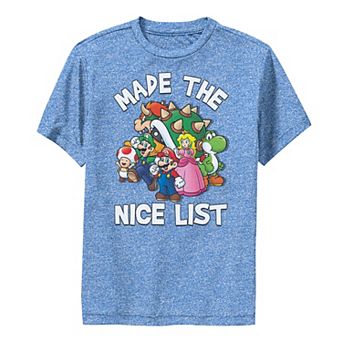 Boys 8-20 Super Mario Bros. Made The Nice List Character Collage Tee