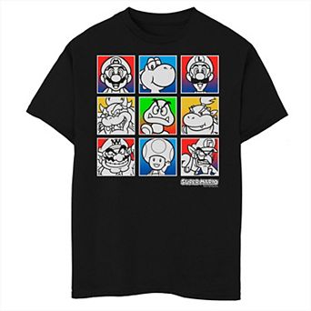 Boys 6-20 Nintendo Super Mario Colorful Character Squares Tee
