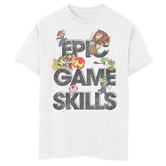 Boys 8-20 Nintendo Super Mario Epic Game Skills Character Collage Tee