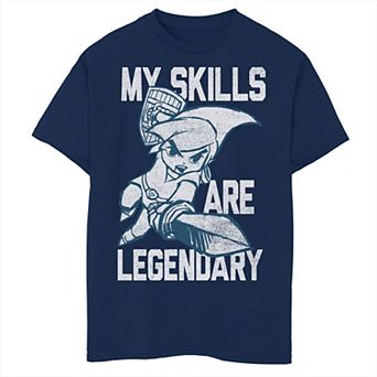 Boys 6-20 Nintendo Legend Of Zelda My Skills Are Legendary Sketch Logo Tee