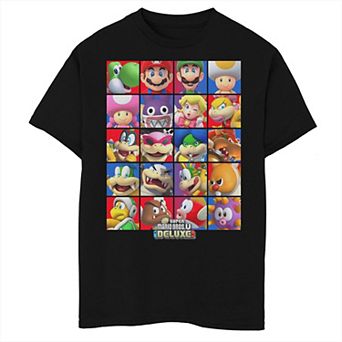 Boys 6-20 Nintendo Super Mario Bros U Deluxe Character Selection Panel Grid Tee