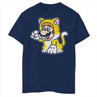 Boys 8-20 Nintendo Mario Cat Waving Portrait Tee