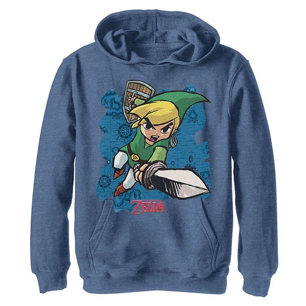 Boys 8 20 The Legend Of Zelda Cartoon Link Map Sweatshirt