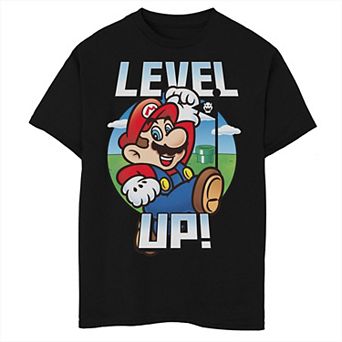 Boys 6-20 Nintendo Super Mario Level Up Bowser Flag Portrait Graphic Tee