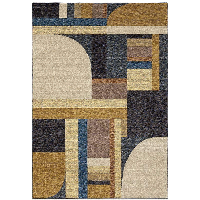 StyleHaven Sutton Contemporary Mega Geo Rug, Yellow, 8X11 Ft