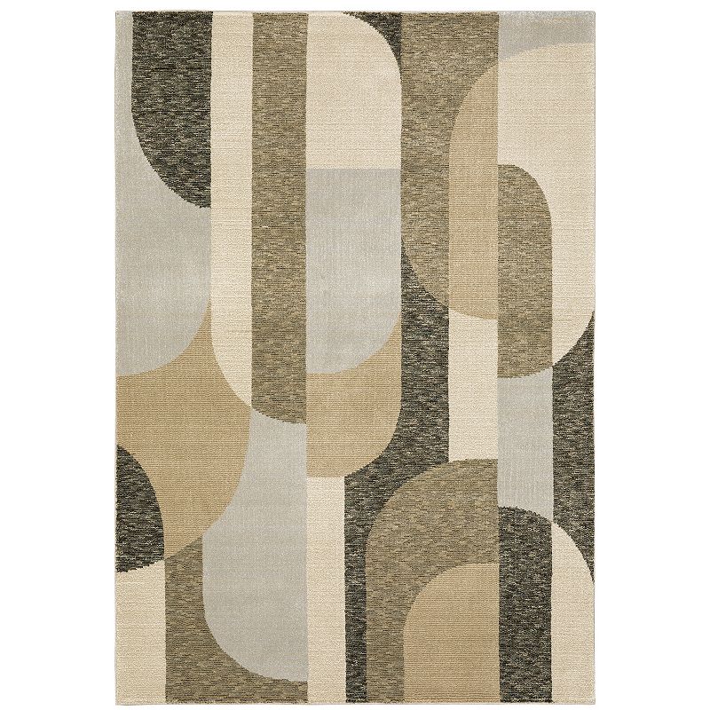 StyleHaven Sutton Contemporary Geo Oval Rug, Brown, 8.5X11.5Ft