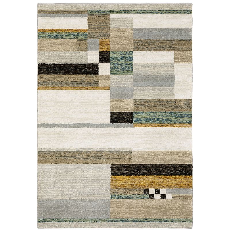 StyleHaven Sutton Contemporary Rectangle Rug, Beig/Green, 3X5 Ft