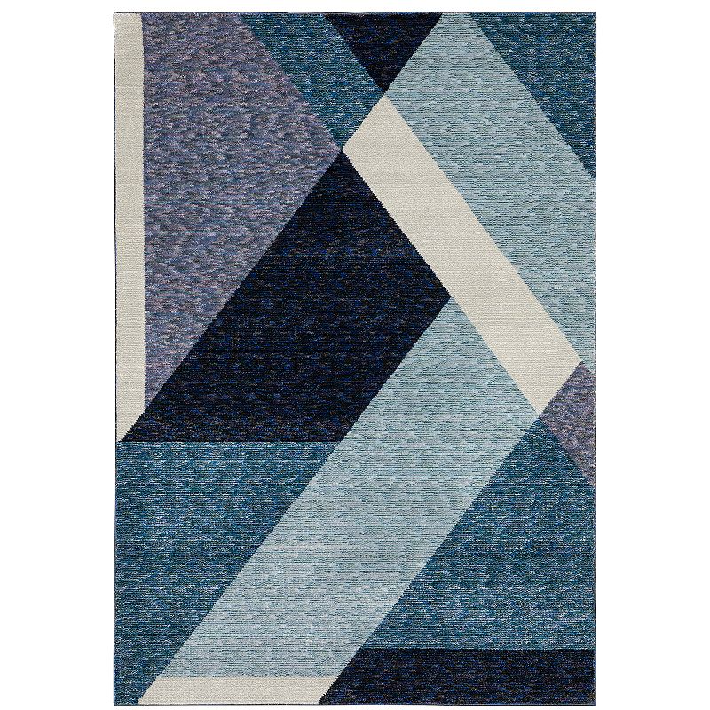 StyleHaven Sutton Contemporary Triangle Rug, Blue, 8.5X11.5Ft