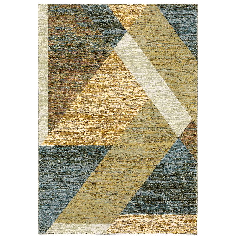 StyleHaven Sutton Contemporary Triangle Rug, Yellow, 8X11 Ft