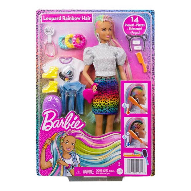 Barbie® Leopard Rainbow Hair Doll