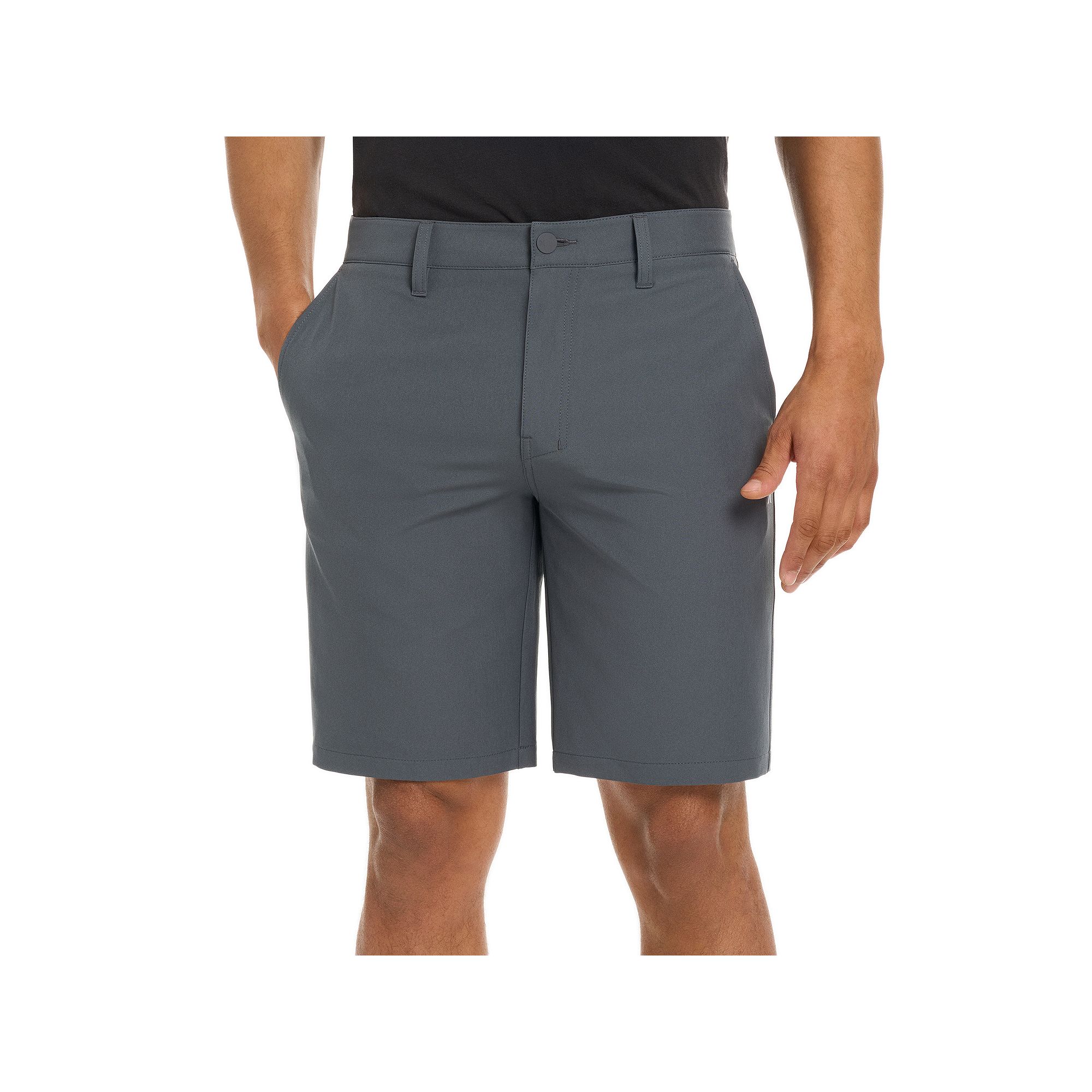 Mens Hurley 4-Way Stretch Walking Shorts, Size: 28, Black Grey