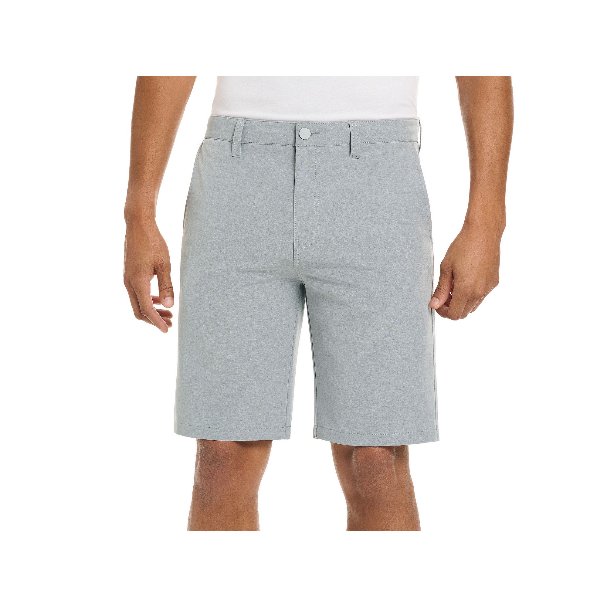 Mens Hurley 4-Way Stretch Walking Shorts, Size: 27, Light Stone Grey