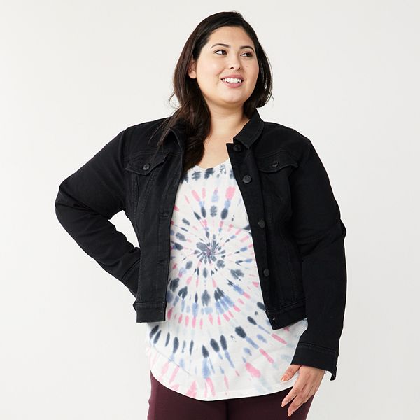 Juniors Plus Size SO Denim Jacket