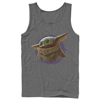 Men's Star Wars The Mandalorian The Child Purple Smoke Tank Top